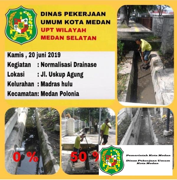 Normalisasi Drainase Jl. H Karim Ms Kel. Jati  Kec. Medan Maimun